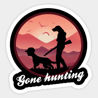 Gone hunting- Dog and man Sticker